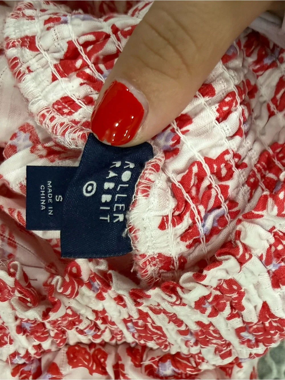 Roller Rabbit Red and White Floral Ruffle Diaper Cover - Picture 6 of 6
